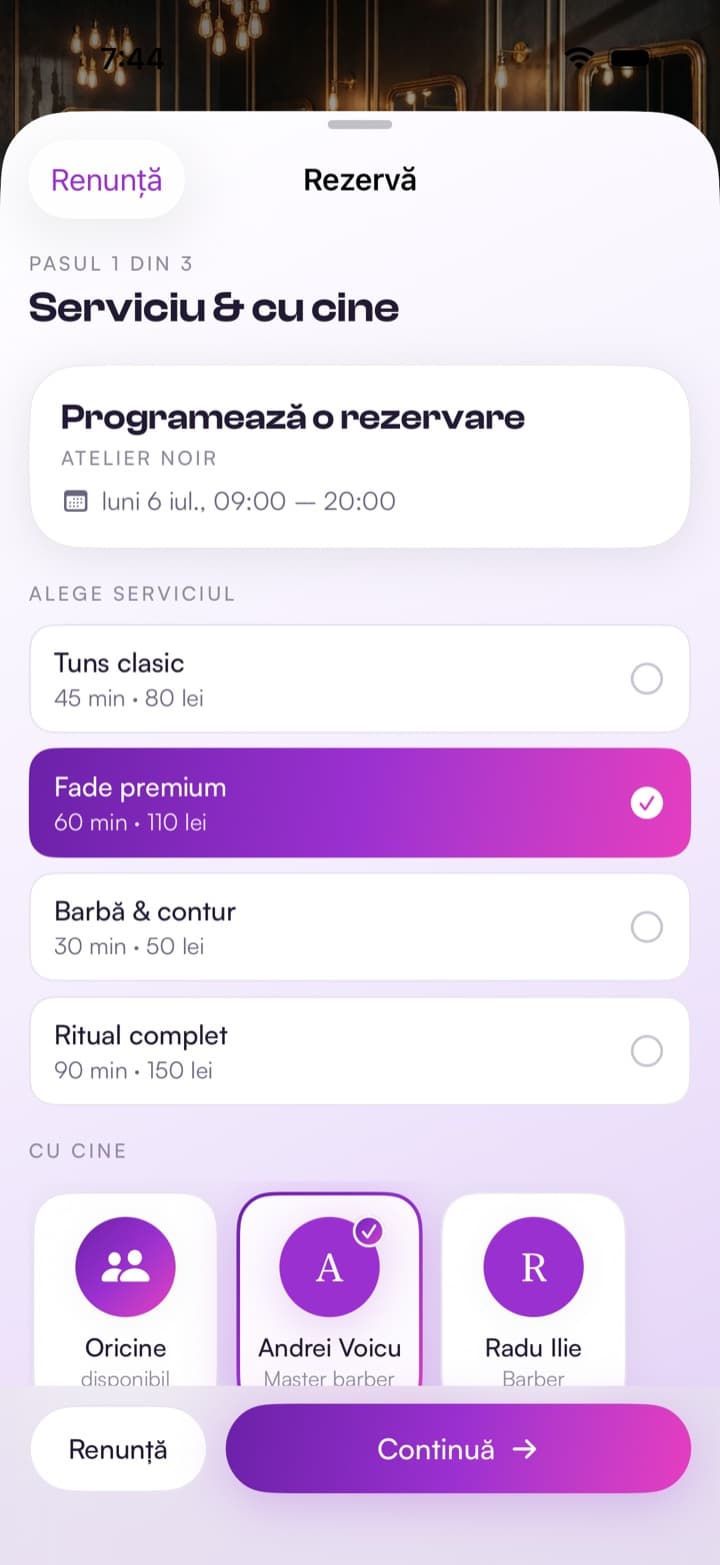 Alegi serviciul și persoana preferată